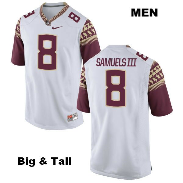 Men's NCAA Nike Florida State Seminoles #8 Stanford Samuels III College Big & Tall White Stitched Authentic Football Jersey YCI8669AJ